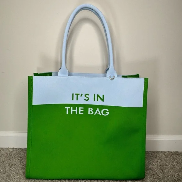 Kate Spade X Target Collaboration Colorblock Blue, Green Knit Tote w Coin Purse - Picture 3 of 8